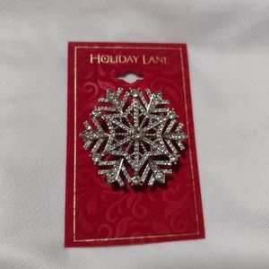 Holiday Lane Snowflake Pin.